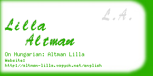 lilla altman business card
